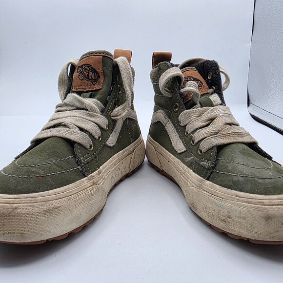 Vans Sk8 Hi MTE 1 Kids Size 12.5 Olive Green High Top Shoes Winter Warm Outdoors - Picture 3 of 14